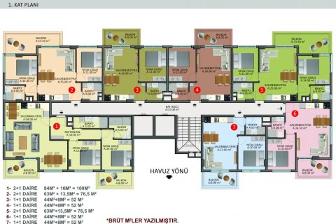 Продажа квартиры  в Аланье, Анталье, Турция 2 комн., 50м2, №186236 – фото 26