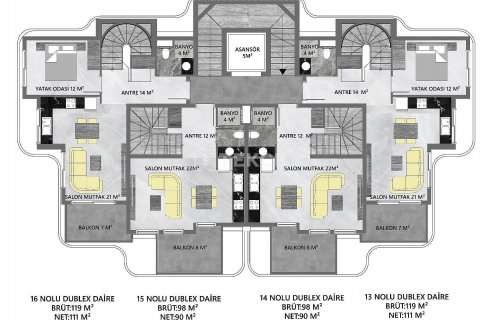 1+1 Wohnung in Alanya, Antalya, Türkei Nr. 83285 - 18