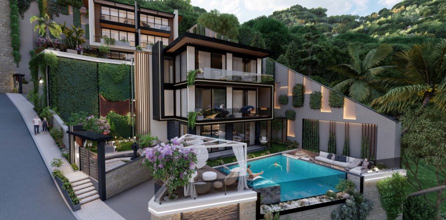 3+1 Villa  i Alanya, Antalya, Turkiet Nr. 176795
