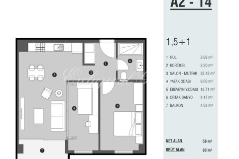 Apartment for sale in Istanbul, Turkey, 1 bedroom, 68m2, No. 179385 – photo 6