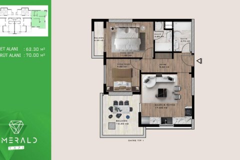 Apartment for sale  in Mersin, Turkey, 2 bedrooms, 69m2, No. 179724 – photo 10
