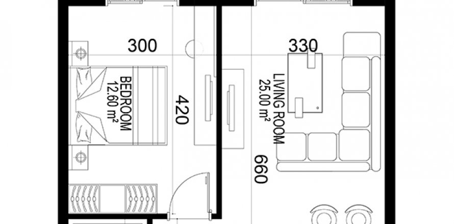 Квартира в Yekta Kingdom Premium 1+1, Махмутлар, Анталья, Турция №72710