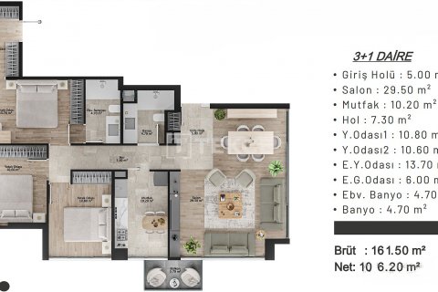 3+1 Lägenhet i istanbul, Turkiet Nr. 187060 - 3