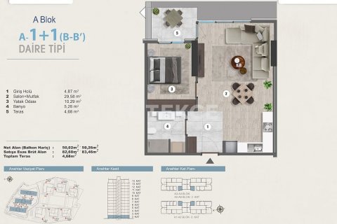 1+1 Leilighet  i Istanbul, Tyrkia Nr. 187055 - 20