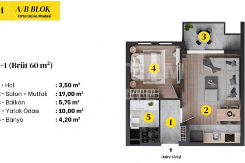 Apartment for sale  in Altintash, Antalya, Turkey, 60m2, No. 181216 – photo 19