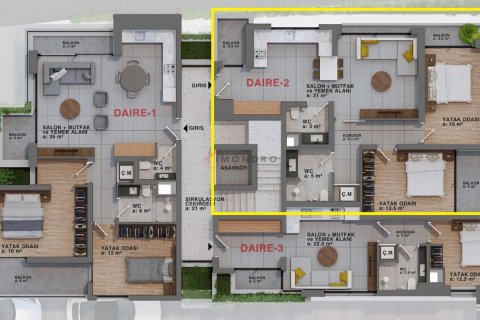 2+1 Lägenhet  i Girne,  Nr. 169627 - 3