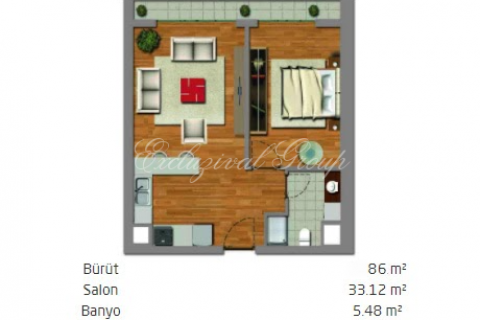 1+0 Leilighet i Istanbul, Tyrkia Nr. 179092 - 14