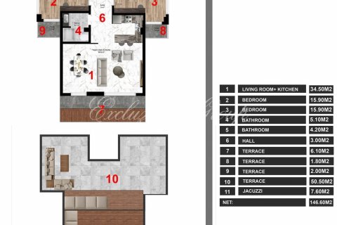 2+1 Wohnung in Bodrum, Mugla, Türkei Nr. 179268 - 21
