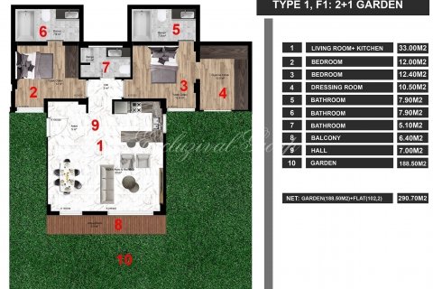 2+1 Wohnung in Bodrum, Mugla, Türkei Nr. 179268 - 26
