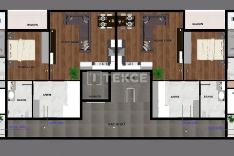 پنت هاس در Alanya ، ترکیه 3 خوابه ، 116 متر مربع. شماره 159250 - 20