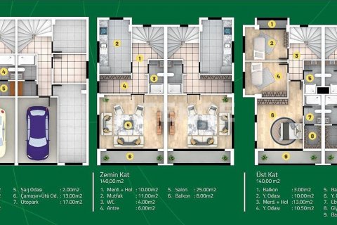 4+1 Villa  i istanbul, Turkiet Nr. 178424 - 3