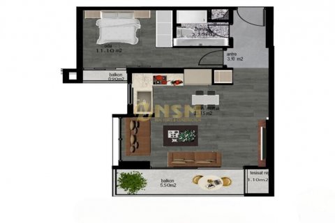 1+1 Wohnung  in Mersin, Türkei Nr. 179726 - 12