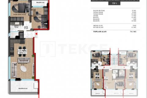 Apartment for sale in Alanya, Antalya, Turkey, 2 bedrooms, 74m2, No. 166970 – photo 3