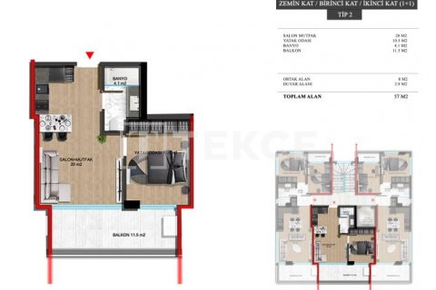 Apartment for sale in Alanya, Antalya, Turkey, 2 bedrooms, 74m2, No. 166970 – photo 2