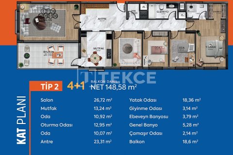 4+1 Leilighet  i Ankara, Tyrkia Nr. 193964 - 12