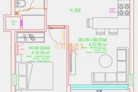 1+1 Leilighet  i Alanya, Antalya, Tyrkia Nr. 179716 - 12