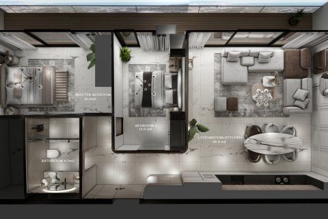 آپارتمان در Kargicak، در Ozdence Hill Luxury Residence Alanya ، ترکیه 2 خوابه ، 124 متر مربع.  شماره 164907 - 7