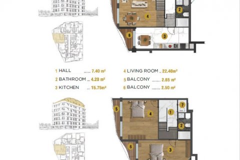 Продажа квартиры  в Муратпаше, Анталье, Турция 2+1, 130м2, №178302 – фото 2