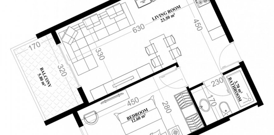 1+1 Wohnung in YEKTA ALARA CİTY Residence, Mahmutlar, Antalya, Türkei Nr. 175537