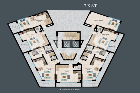 Продажа квартиры  в Аланье, Анталье, Турция 1+1, 46м2, №189800 – фото 19