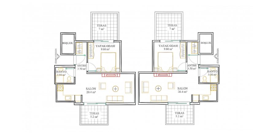 1+1 Apartment in Neva RiverSide, Antalya, Turkey No. 164977
