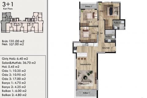 Продажа квартиры  в Мерсине, Турция 3+1, 130м2, №181779 – фото 18