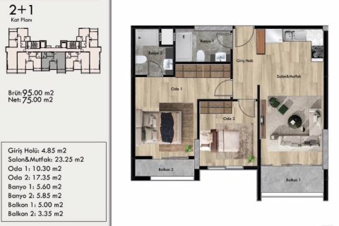 Продажа квартиры  в Мерсине, Турция 3+1, 130м2, №181779 – фото 17