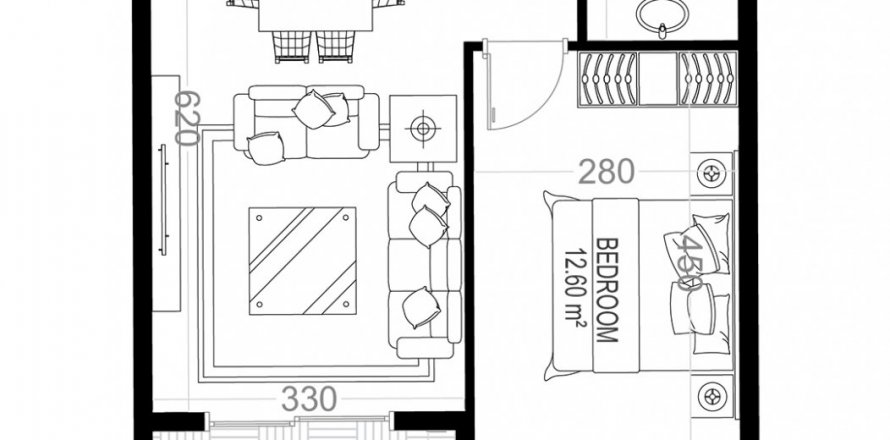 Квартира в Yekta Sungate Residence 1+1, Газипаша, Анталья, Турция №160694