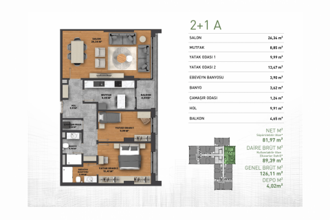 Продажа квартиры в Кягытхане, Стамбуле, Турция 2 комн., 60м2, №176559 – фото 12