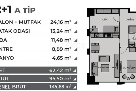 Продажа квартиры  в Стамбуле, Турция 2+1, 93м2, №45249 – фото 28