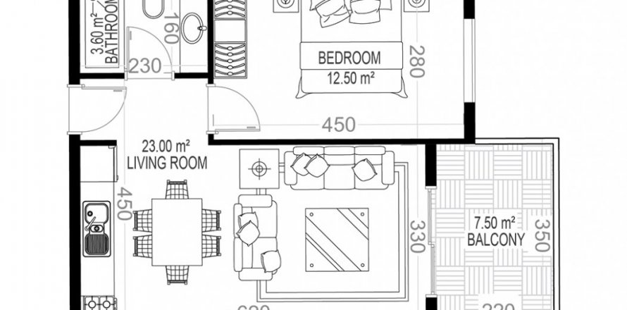 1+1 Leilighet i Yekta Sungate Residence, Gazipasa, Antalya, Tyrkia Nr. 160689