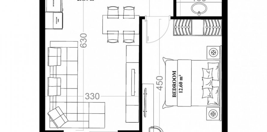 Daire YEKTA ALARA CİTY Residence 1+1, Mahmutlar, Antalya, Türkiye №160685