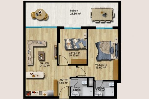 Продажа квартиры  в Мерсине, Турция 2 комн., 64м2, №185988 – фото 26