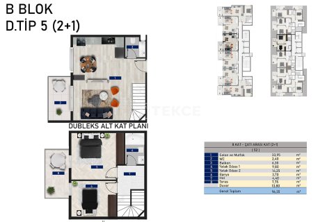 2+1 Takleilighet  i Alanya, Antalya, Tyrkia Nr. 178353 - 23