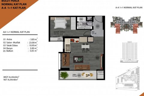 Apartment for sale  in Mersin, Turkey, 69m2, No. 186473 – photo 15