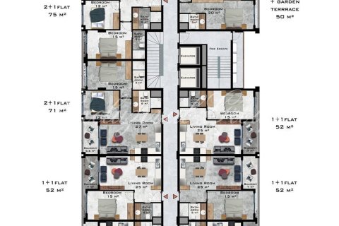 1+1 Leilighet i Alanya, Antalya, Tyrkia Nr. 179106 - 27