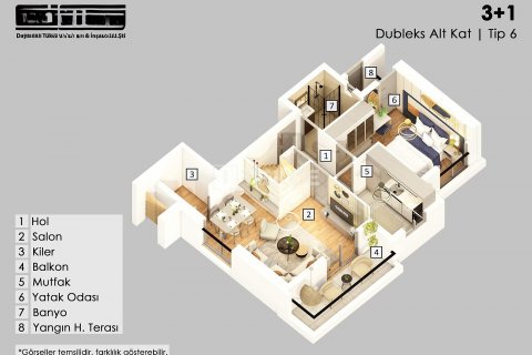 3+1 Leilighet i Antalya, Tyrkia Nr. 169157 - 19