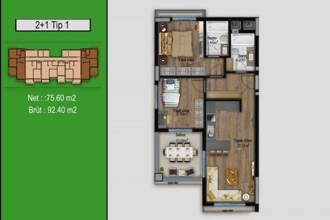 Apartment for sale in Erdemli, Mersin, Turkey, 70m2, No. 180177 – photo 22