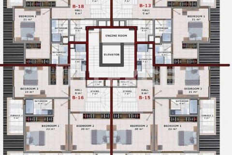 1+1 Lägenhet i Alanya, Antalya, Turkiet Nr. 187034 - 16