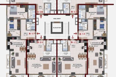 1+1 Lägenhet i Alanya, Antalya, Turkiet Nr. 187034 - 15