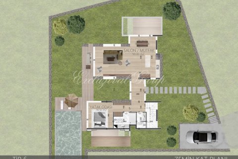 2+1 Villa  i Bodrum, Mugla, Turkiet Nr. 179345 - 17