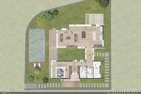 2+1 Villa  i Bodrum, Mugla, Turkiet Nr. 179345 - 15