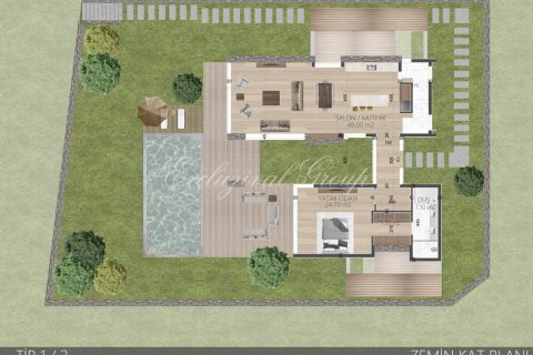 2+1 Villa  i Bodrum, Mugla, Turkiet Nr. 179345 - 13