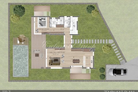 2+1 Villa  i Bodrum, Mugla, Turkiet Nr. 179345 - 19
