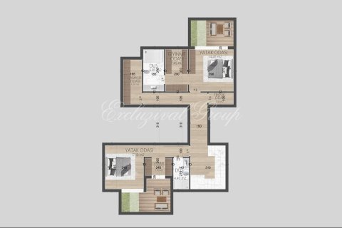 2+1 Villa  i Bodrum, Mugla, Turkiet Nr. 179345 - 14