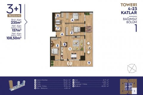 Продажа квартиры в Измире, Турция 4 комн., 205м2, №186012 – фото 23