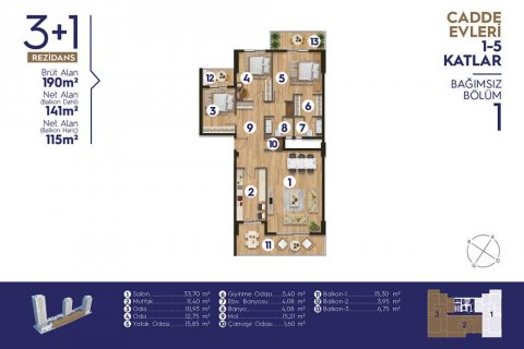 Продажа квартиры в Измире, Турция 4 комн., 205м2, №186012 – фото 22