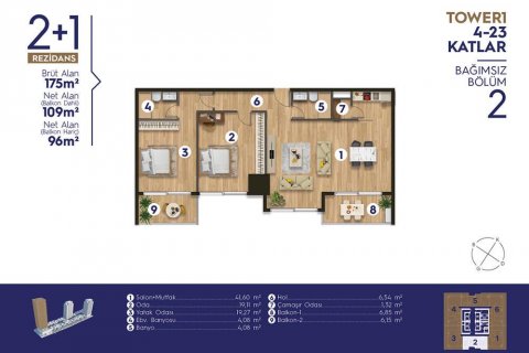 Продажа квартиры в Измире, Турция 4 комн., 205м2, №186012 – фото 14