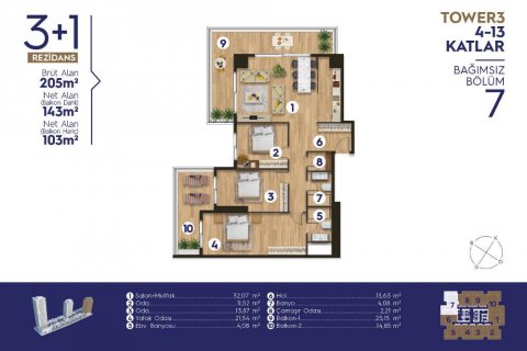 Продажа квартиры в Измире, Турция 4 комн., 205м2, №186012 – фото 18