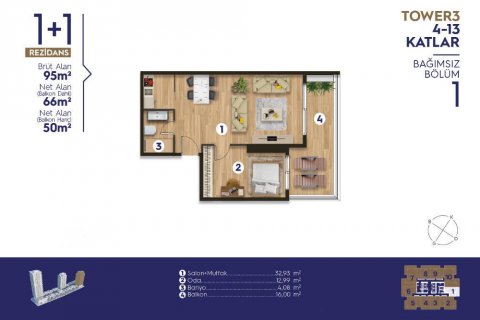 Продажа квартиры в Измире, Турция 4 комн., 205м2, №186012 – фото 16